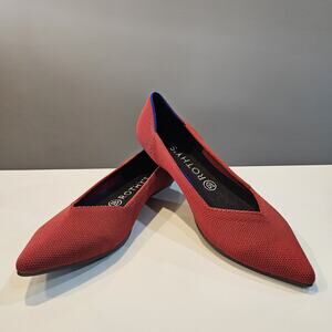 Rothys Womens Pointed Toe Flats Red